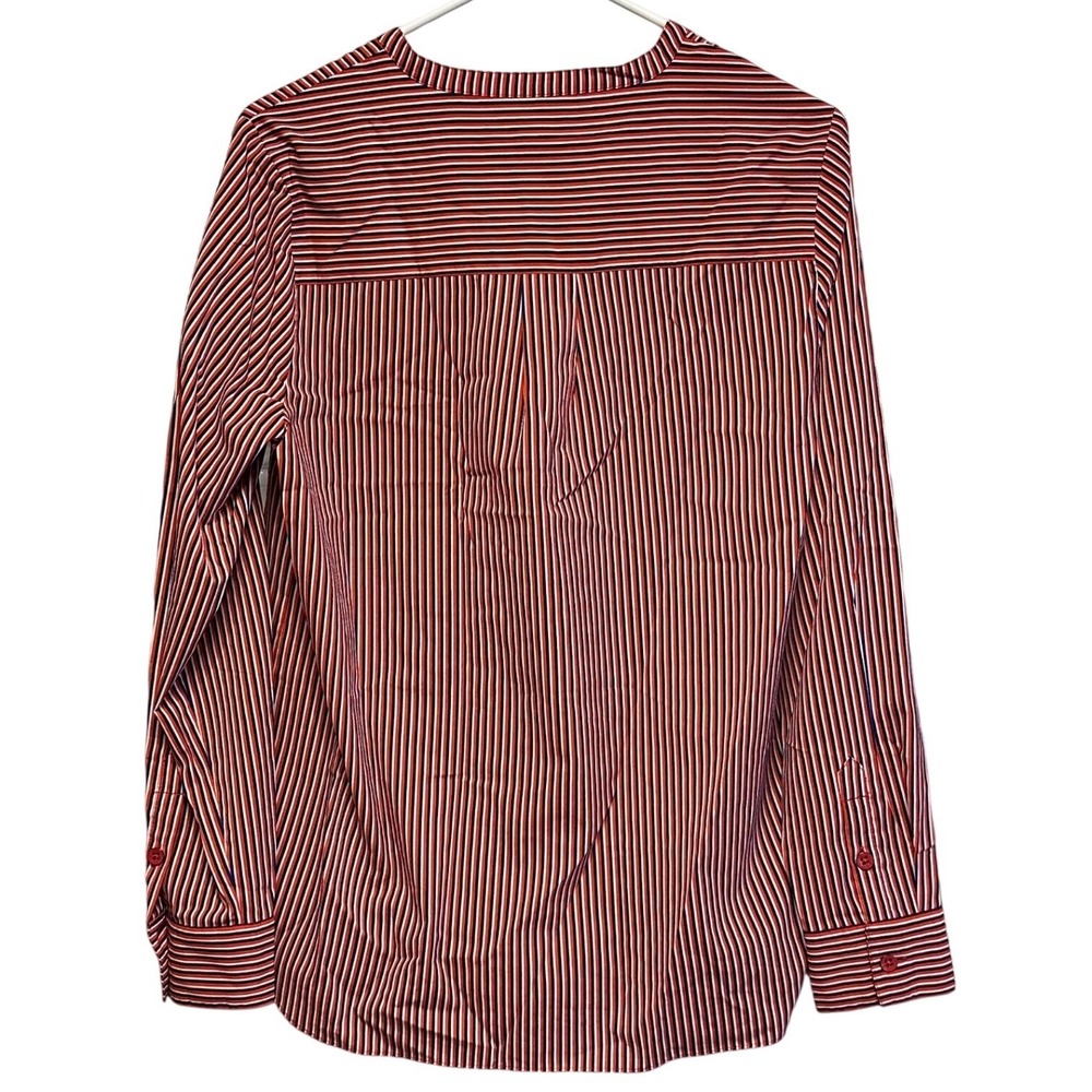 Cabi Franklin Blouse Red White Blue Stripe V Neck Pocket Blouse Top Women's M - Picture 3 of 10